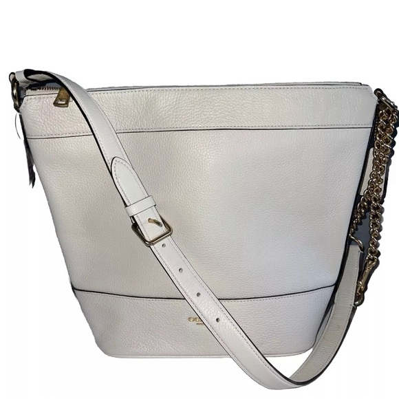 NWT COACH Paxton Duffle Bag Crossbody Chalk Logo Purse Chalk White Gold F72692 - Picture 2 of 5